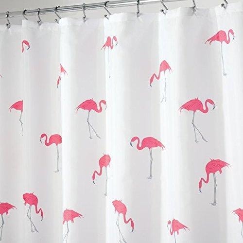 Led Tropical Flamingo Decor Shower Curtain Set Bathroom Fabric &12 Hooks 72 Inch 