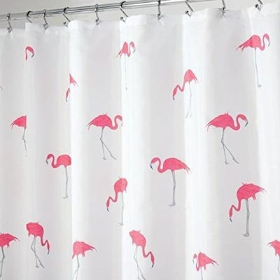 Flamingo Fabric Shower Curtain - 72" x 72", Pink/Gray
