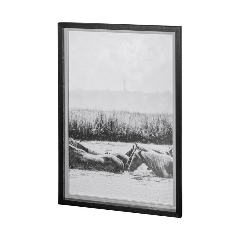 Water Horses III 43.0L x 1.6W x 63.0H (Set of 2) Framed Art Print