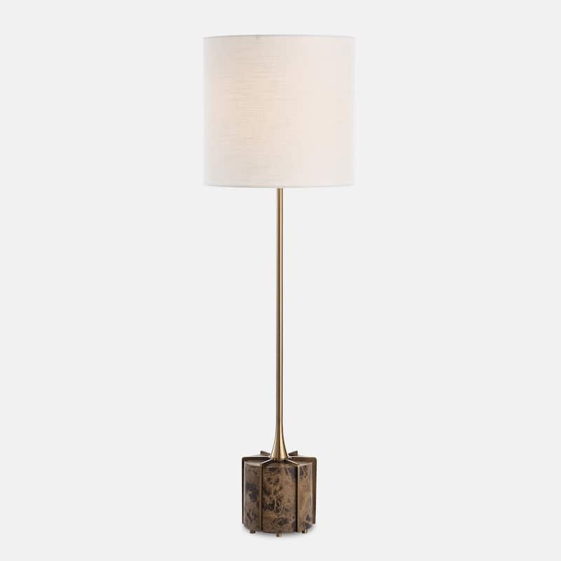 Buffet Lamp with Fluted base - 36.5" - Brass Finish