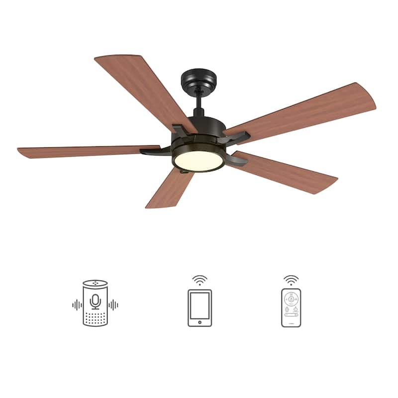 CARRO Elliott 56" 5-Blade Smart Ceiling Fan with Light and Remote