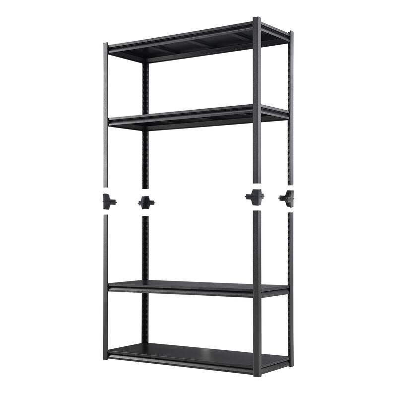 78'' 5-Tier Black Metal Shelves Pantry Organizer Storage