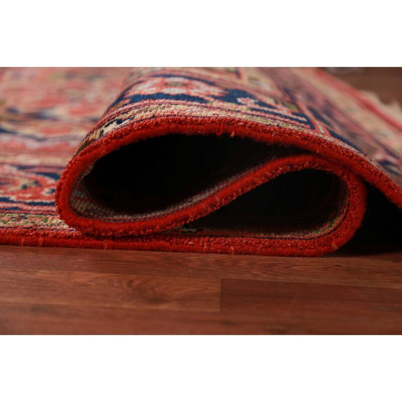 Hand Knotted Oriental 100% Wool Carpet Traditional Medallion Oranges & Rust Heriz (serapi) Area Rug - 9' 10'' X 8' 1''