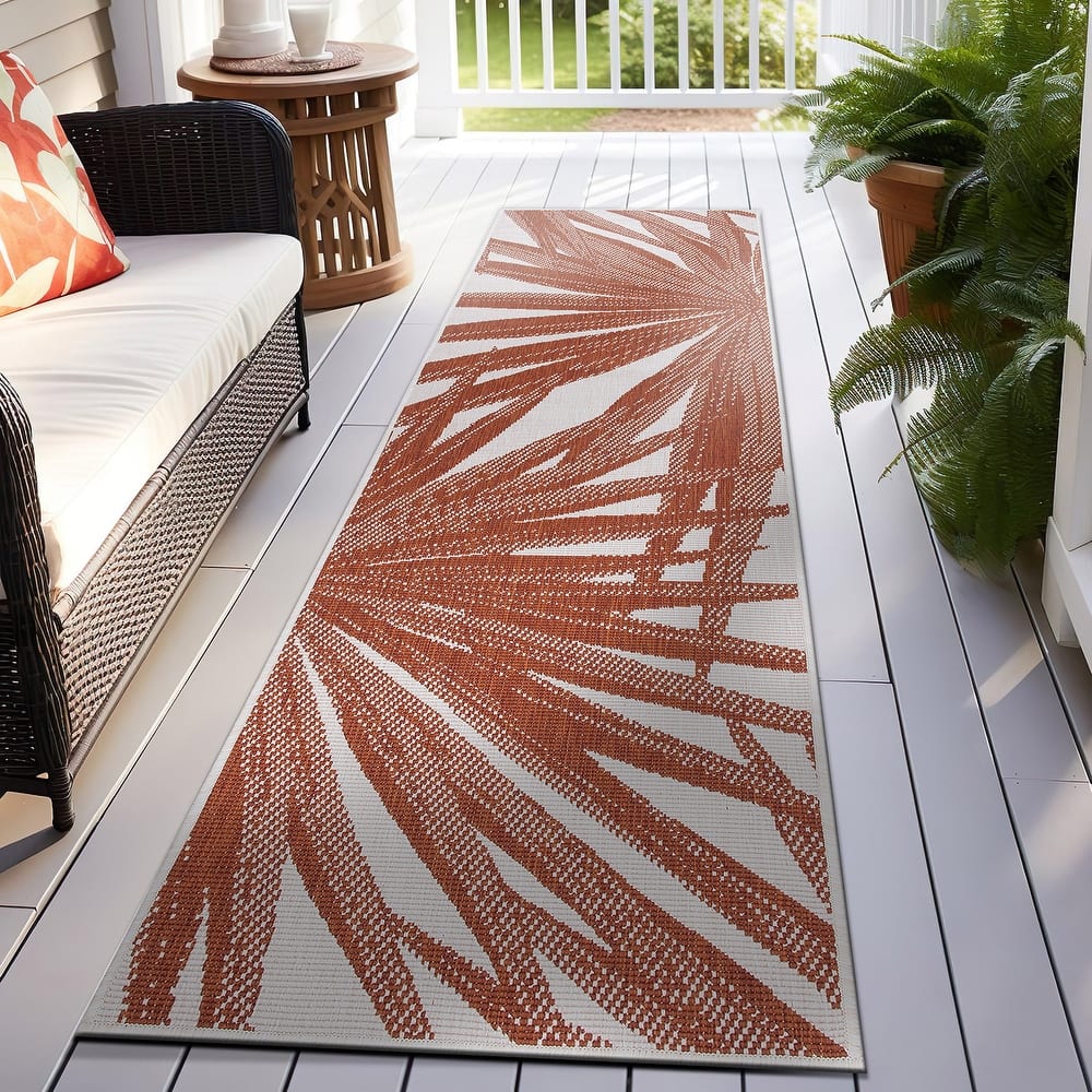 World Rug Gallery Tropical Nature Inspired Indoor/Outdoor Area Rug
