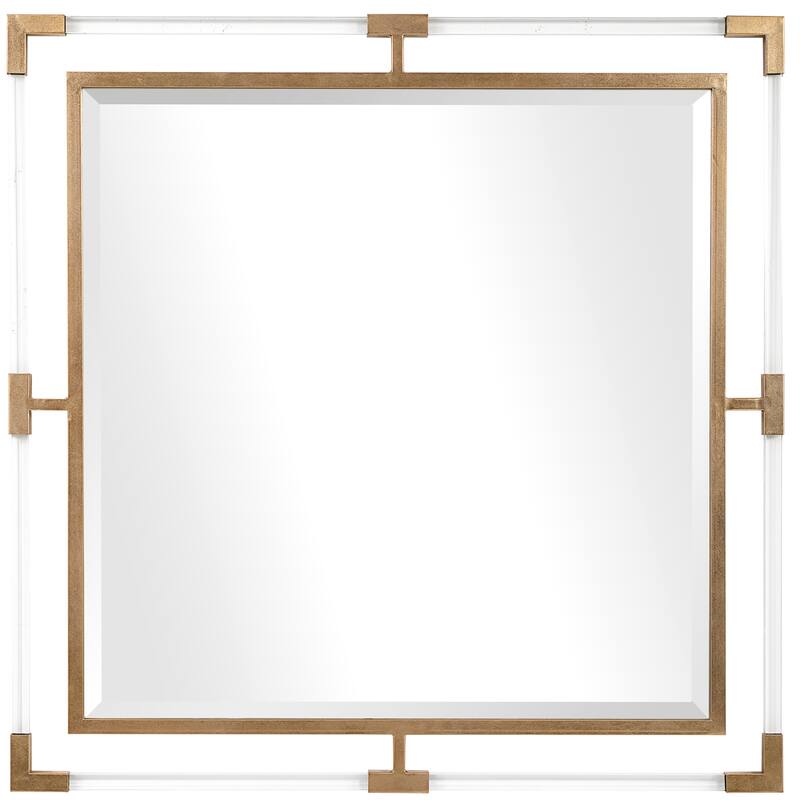 Uttermost 40 x 40 Inch Balkan Square Mirror - Gold Leaf
