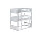 preview thumbnail 10 of 11, White Twin Size Triple Bunk Bed for Kids Bedroom, Rubber Wood Detachable Bunk Floor Bed Frame with Ladders & Guardrails