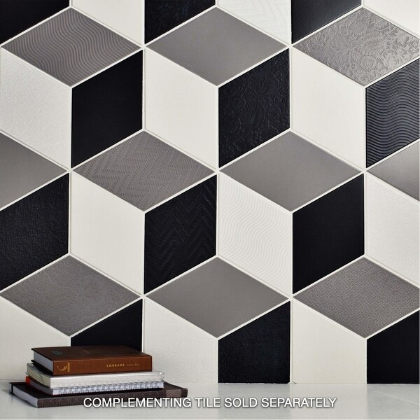SomerTile 5.5x9.5-inch Rombo White Porcelain Floor and Wall Tile. Opens flyout.