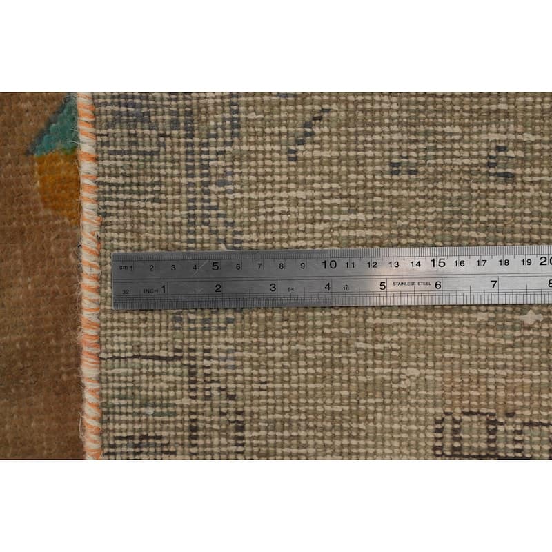 Hand Knotted Oriental 100% Wool Carpet Traditional Floral Oranges & Rust Tabriz Area Rug - 13' 0'' X 9' 8''