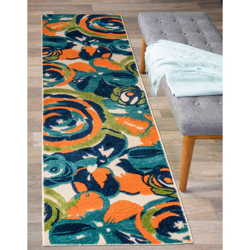 World Rug Gallery Modern Floral Indoor/Outdoor Area Rug