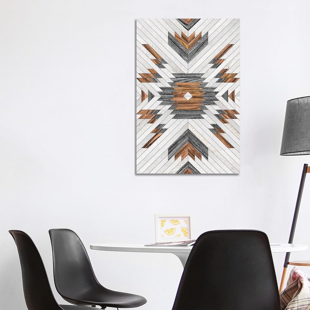 iCanvas "Urban Tribal Pattern No.8 - Aztec - Wood" by Zoltan Ratko Canvas Print