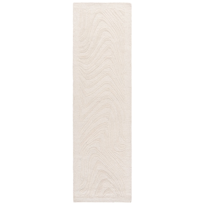 SAFAVIEH Handmade Ebony Sabiye Wool Rug - 2'3" x 8' Runner - Ivory
