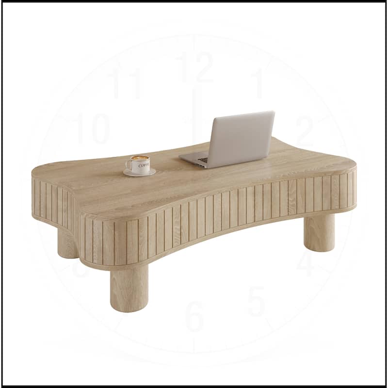42" Lift Top Coffee Table with Fluted Panel Hidden Storage