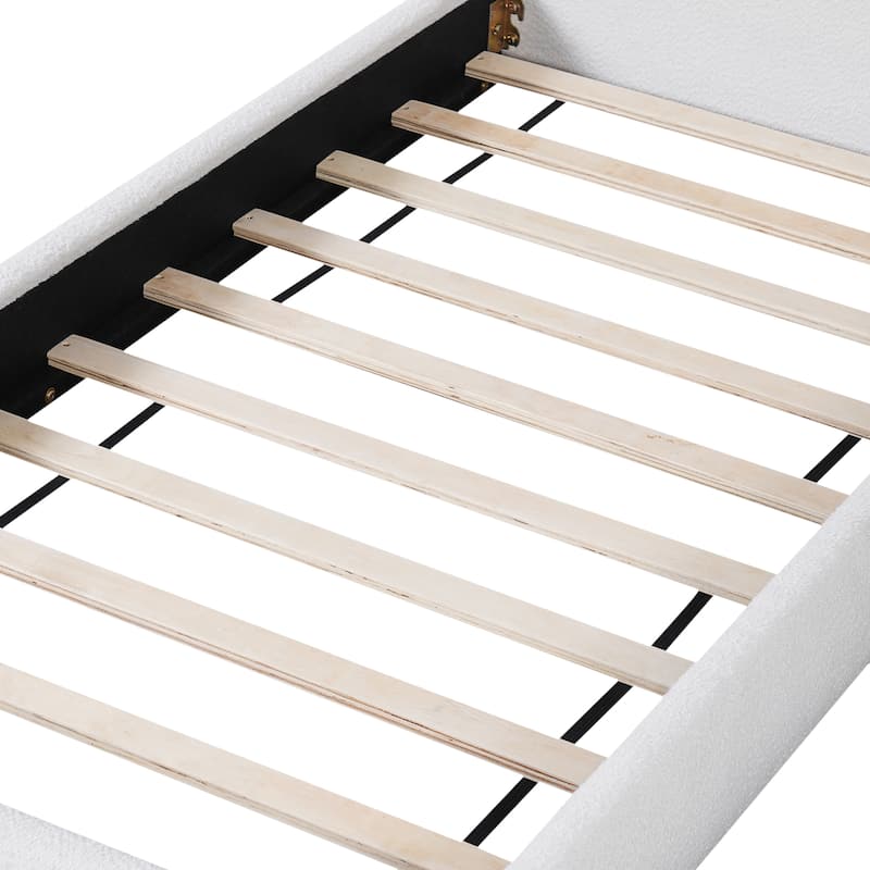 Christopher Knight Home - Rosalie Modern Upholstered Bed Frame with Curved Headboard