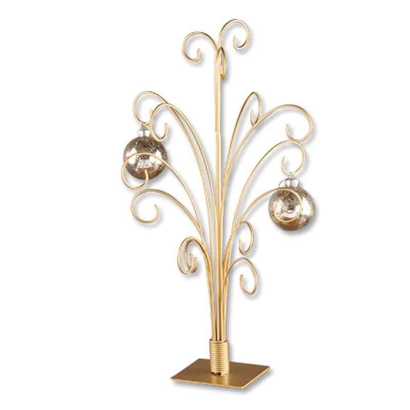 12 Arm Metal Ornament Tree - 20" - Gold