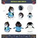 preview thumbnail 2 of 4, DolliBu Grey Penguin Police Officer Plush Toy with Cute Cop Uniform - 6.5 inches