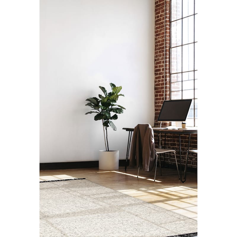 ECARPETGALLERY Braid weave Sienna Cream Wool Rug - 5'2 x 7'6