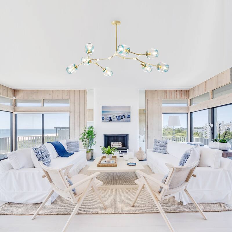 Cusp Barn Sputnik Chandeliers 8-Light Modern Mid Century Ceiling Light Adjustable Pendant Light Fixture for Hallway Foyer