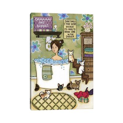 iCanvas "Chihuahua's Bubbles" by Jamie Morath Canvas Print