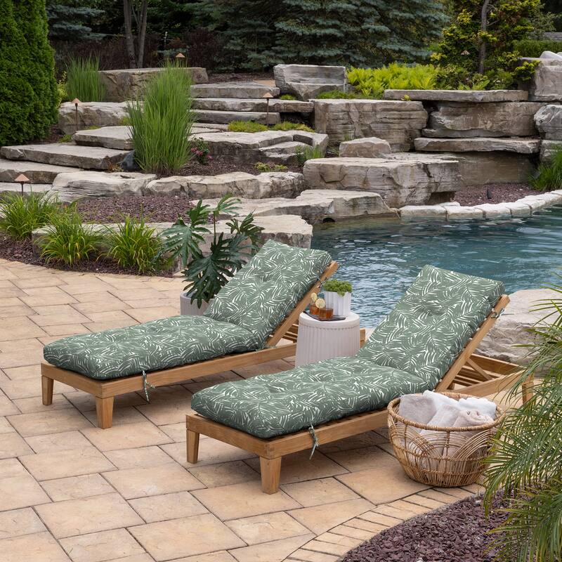 ARDEN Outdoor Plush Modern Tufted Chaise Cushion, 76 x 22