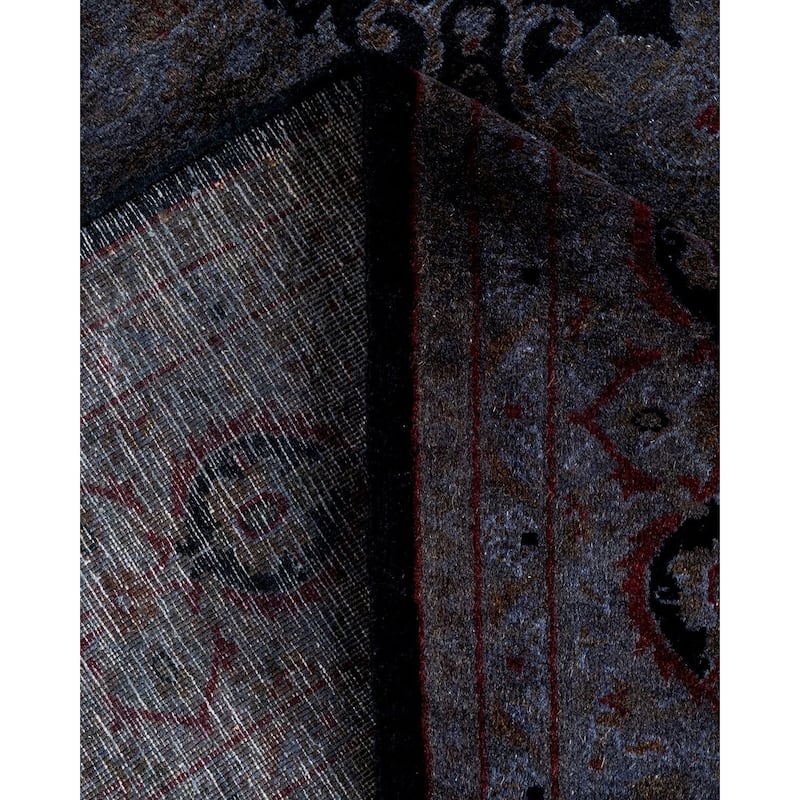 Overton Hand Knotted Wool Vintage Inspired Modern Contemporary Overdyed Gray Area Rug - 4' 8" x 6' 8"