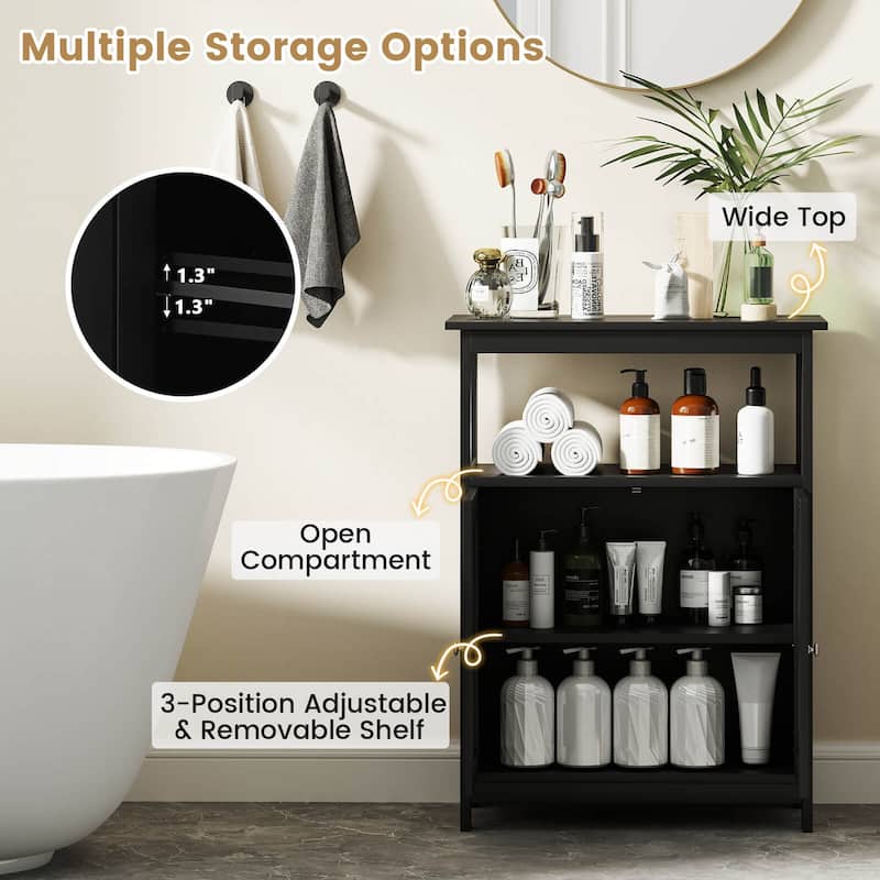 Costway Bathroom Floor Cabinet Freestanding Storage Organizer with 2 - See Details