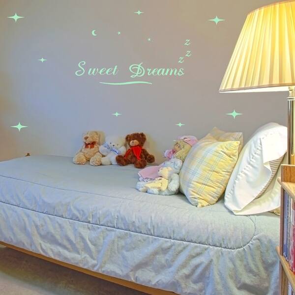 slide 2 of 6, Walplus Glow In The Dark Wall Stickers Stars Sweet Dreams Room Decor