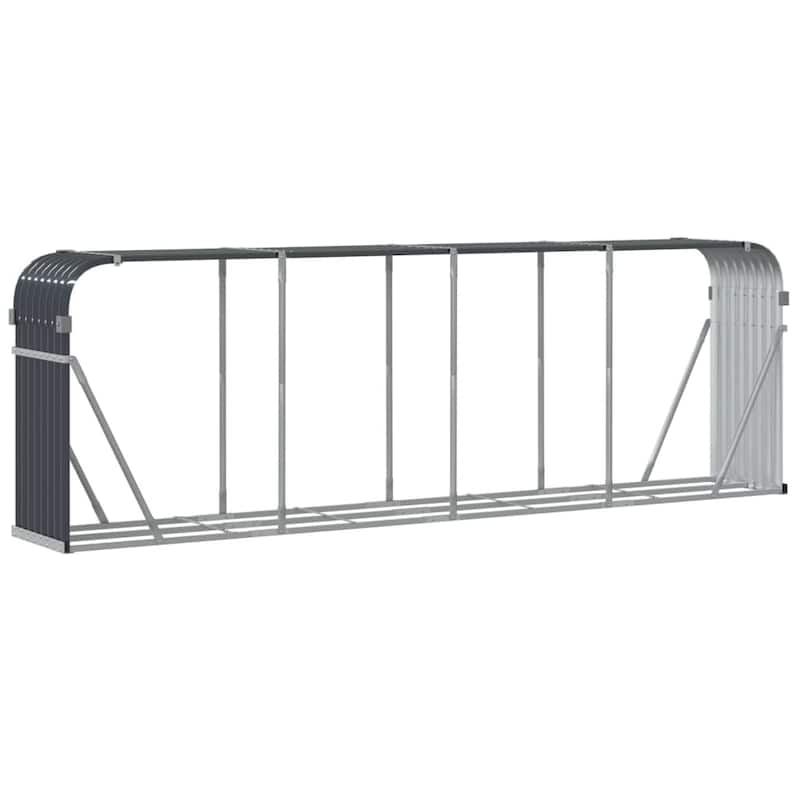 vidaXL Log Holder Outdoor Indoor Storage Firewood Rack Stand Galvanized Steel