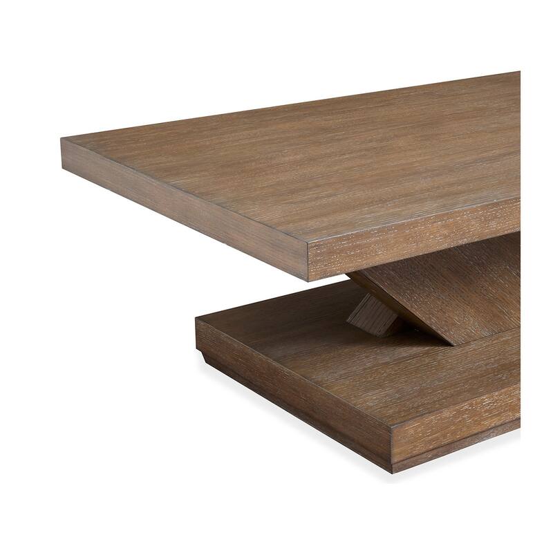 Magnussen Home Lansbury Antique Wheat Rectangular Cocktail Table with Casters - 54''W x 28''D x 17''H