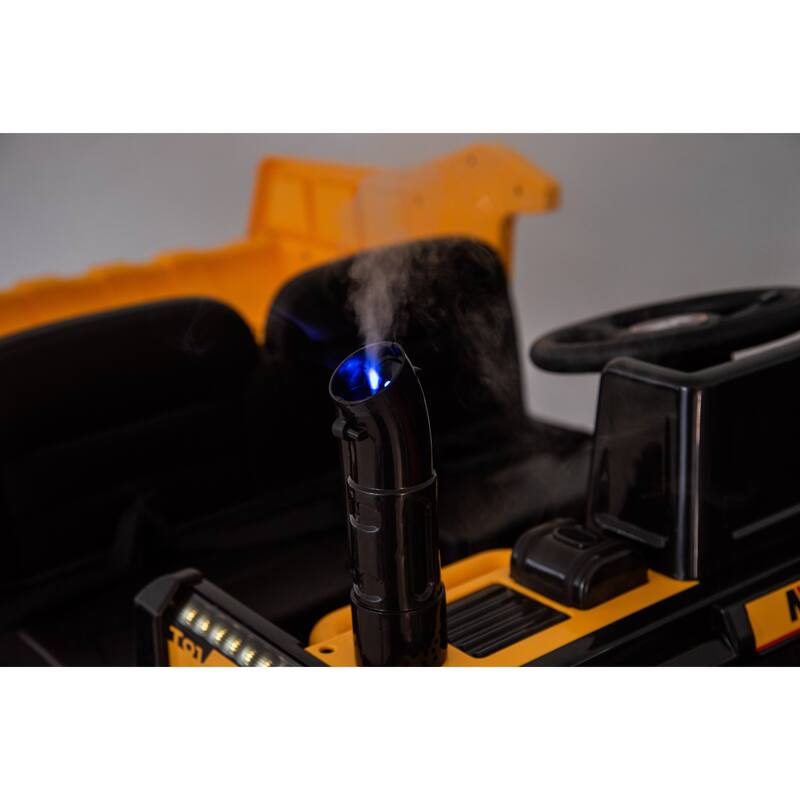 24V Electric Kid Ride On Car with Remote Control, 2 Seater 24" Wideth Ride on Engineering Vehicles for Kids - Yellow