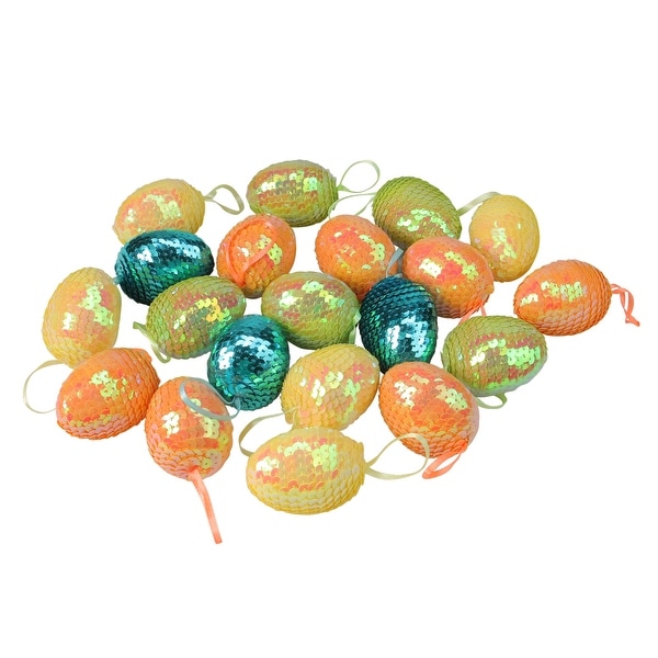 Bag Of 12 Pastel Easter Egg Yellow Green Pink Decoration Ornament Spring Flower