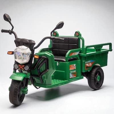 12V Kids Electric 3-Wheel Cargo Truck with Storage, LED Lights, Music, Anti-Slip Wheels, Wide Seat & Stable Trike Design
