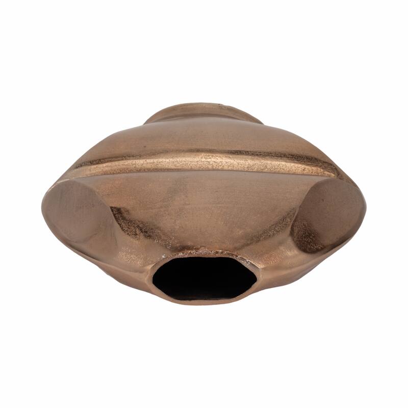 Metal Byram Slit Design Decorative Vase - Champagne, 14 in.