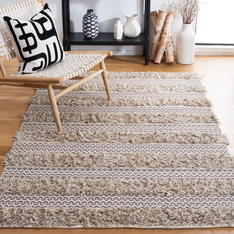 SAFAVIEH Natura Adel Cotton Rug - 6' Square - Grey/Ivory
