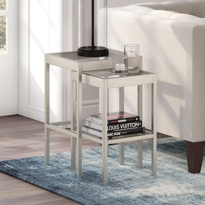 Alexis Metal/ Tempered Glass Nesting Tables