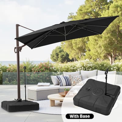 11 x 9 FT Aluminum Outdoor Patio Offset Cantilever Umbrella with Base