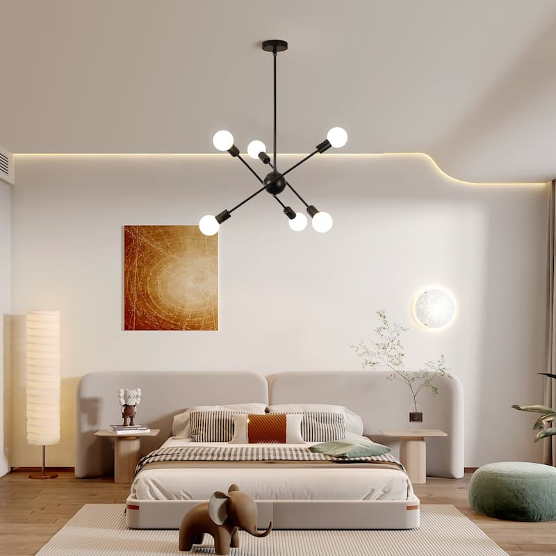 6-Light Sputnik Chandelier for Living Room Bedroom