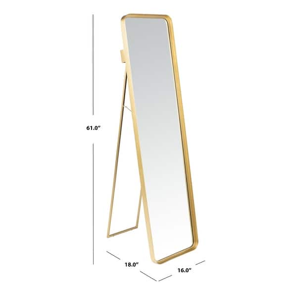 SAFAVIEH Lerna 18-inch Brass Vertical Rectangular Standing Mirror - 16" W x 18" L x 61" H