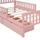 preview thumbnail 26 of 25, Twin Size Wood Platform Bed with Guardrails on Both Sides and 2 Storage Drawers, Gray