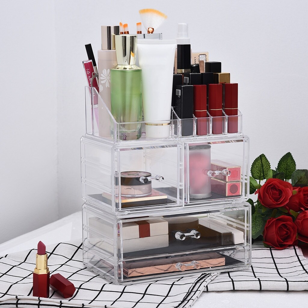 Large Capacity Desktop Makeup Organizer Cosmetic Storage Box Jewelry Drawer  L/XL