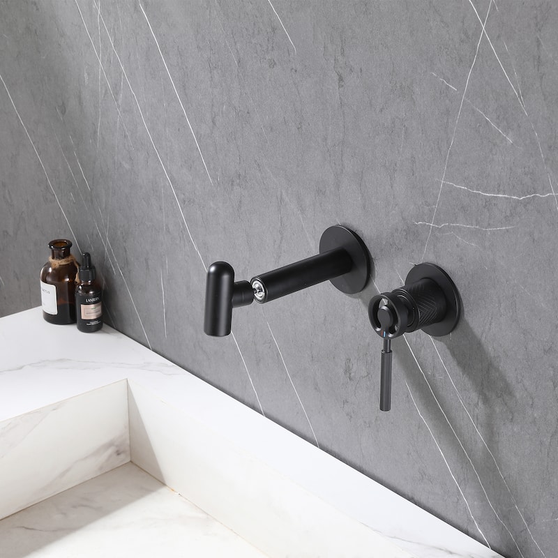Solid Brass Wall Mounted 360° rotation Single-Handle Bathroom Faucet
