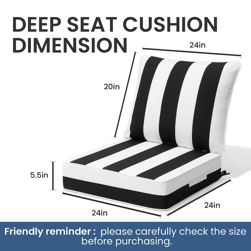 Crestlive Products Outdoor Premium Deep Seat Cushion Set