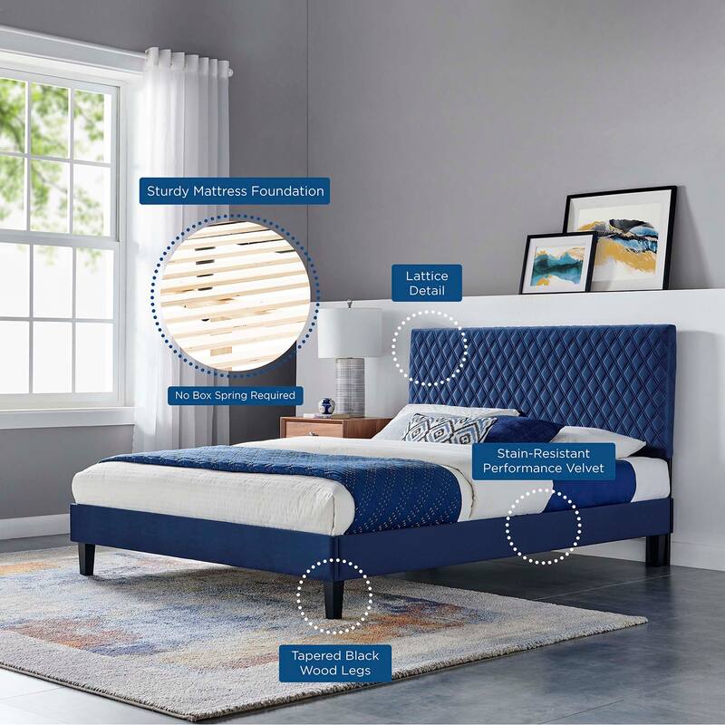 Garcelle Performance Velvet King Platform Bed