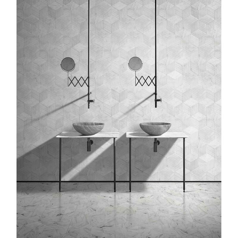 Roomfitters Round Marble Bathroom Vessel Sink, Natural Stone Countertop Wash Basin, Polished Bowl Vanity Sink