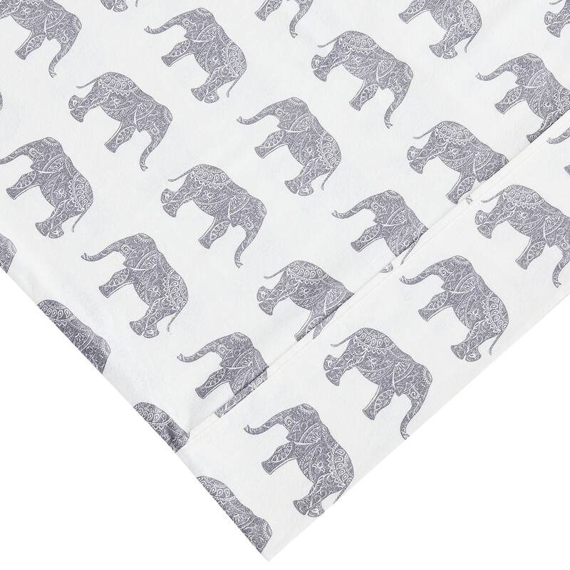 Cotton Flannel Collection Elephant Gray Sheet Set