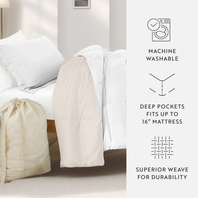 8pc Twin XL Solid Dorm Bedding Bundle