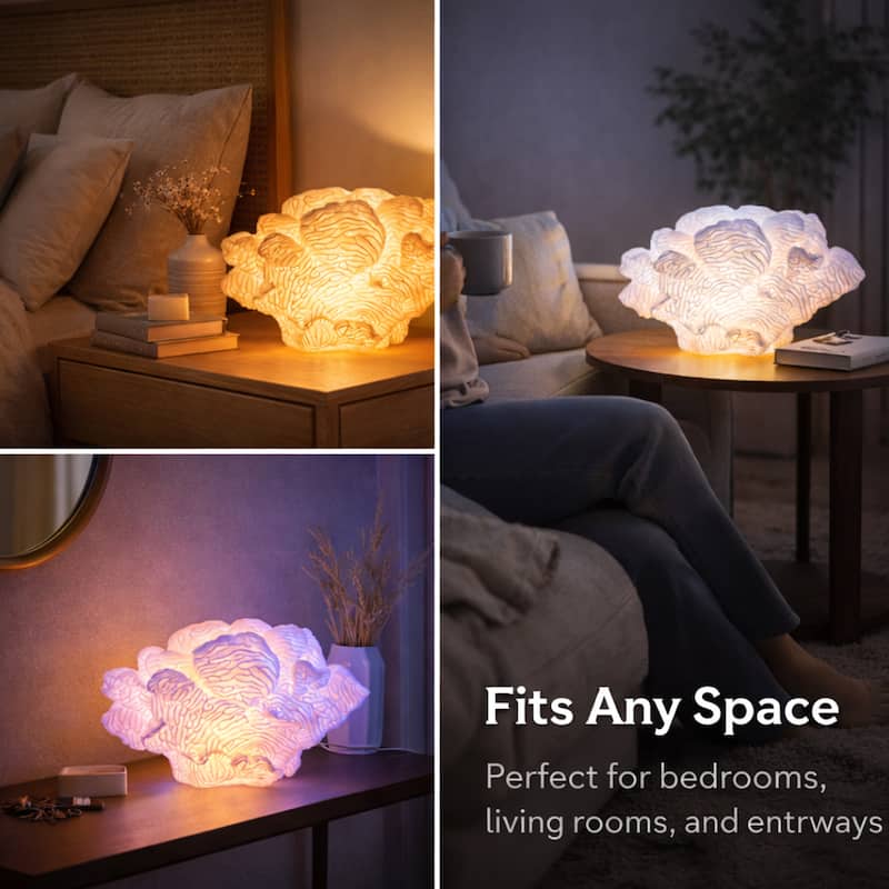 Aria Home Coral Cloud Table Lamp Sculpted Sandstone Accent Lighting