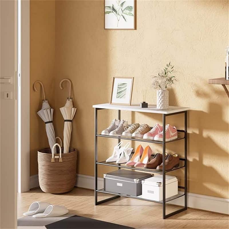 4 Tiers Shoe Rack - 25.2"D x 11.81"W x 28.43"H