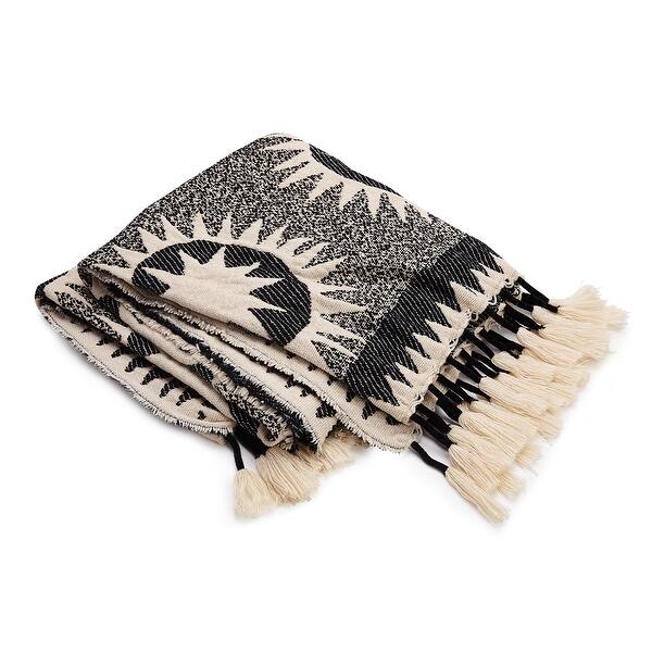 slide 2 of 3, Soleil Woven Throw Blanket with Tassels by Jungalow