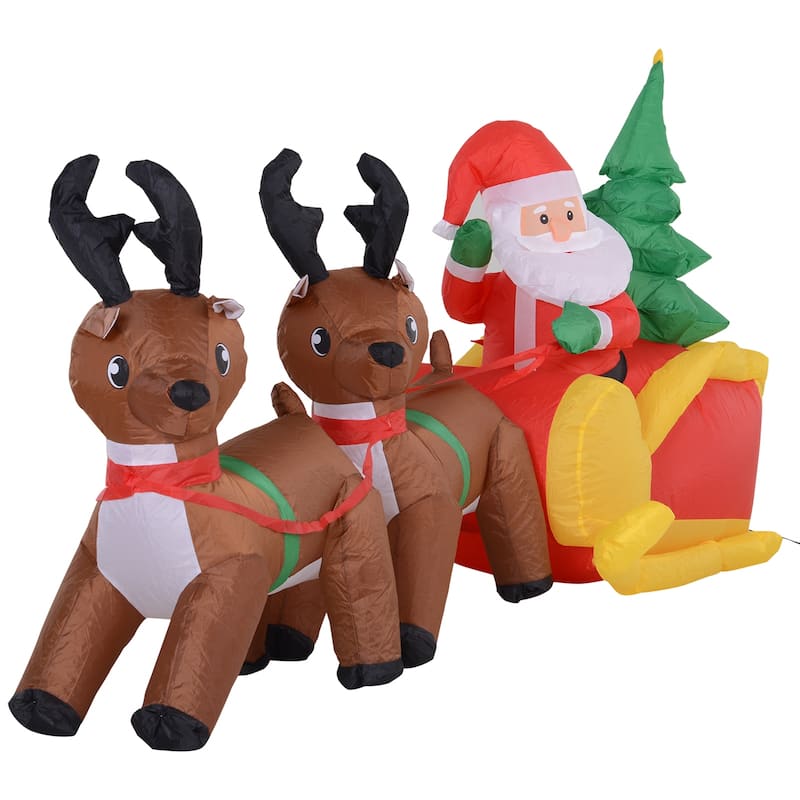HOMCOM 7' Inflatable Santa's Sleigh Decoration