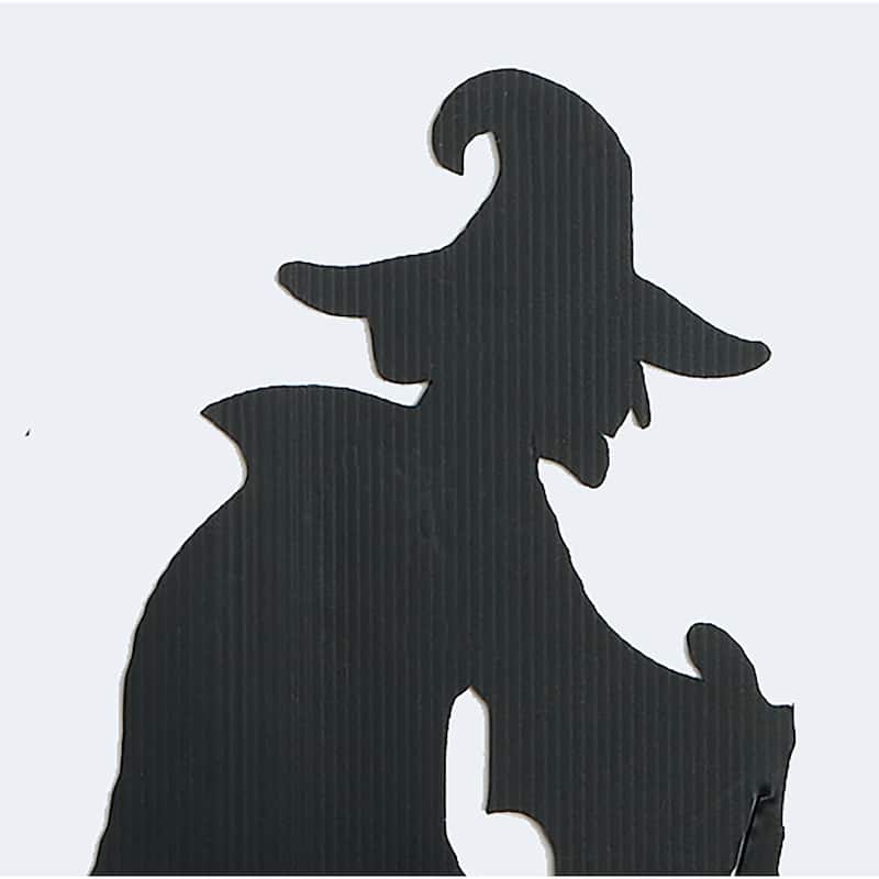 16" Silhouette Witches Stirring Pot Stake